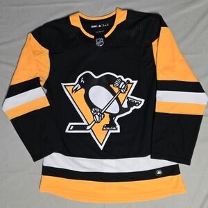 NHL Adidas Pittsburgh Penguins Climalite Men's Authentic Hockey Size 50 Black
